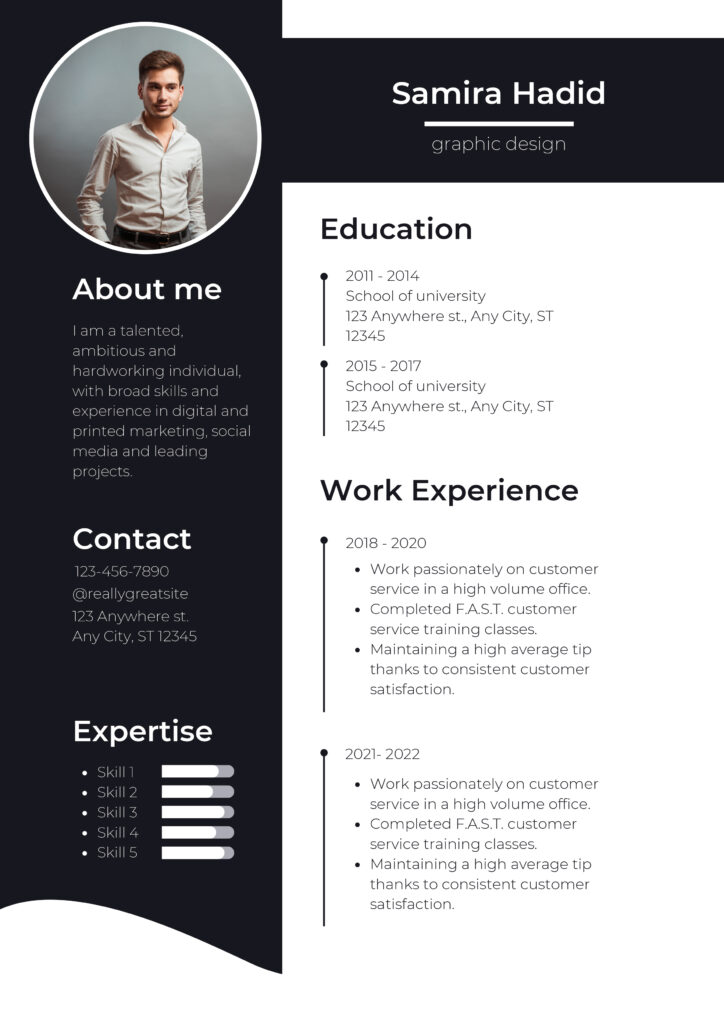 Black-White-Modern-Graphic-Design-CV-Resume-scaled Pdf