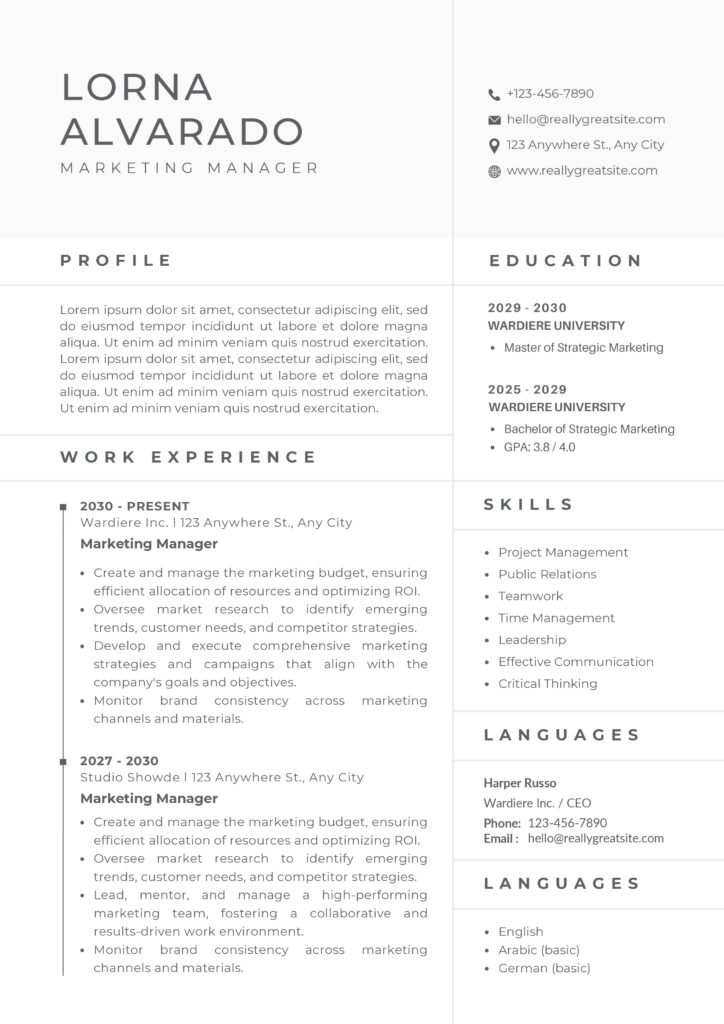 Gray-and-White-Simple-Professional-Marketing-Manager-CV-Resume-scaled Pdf